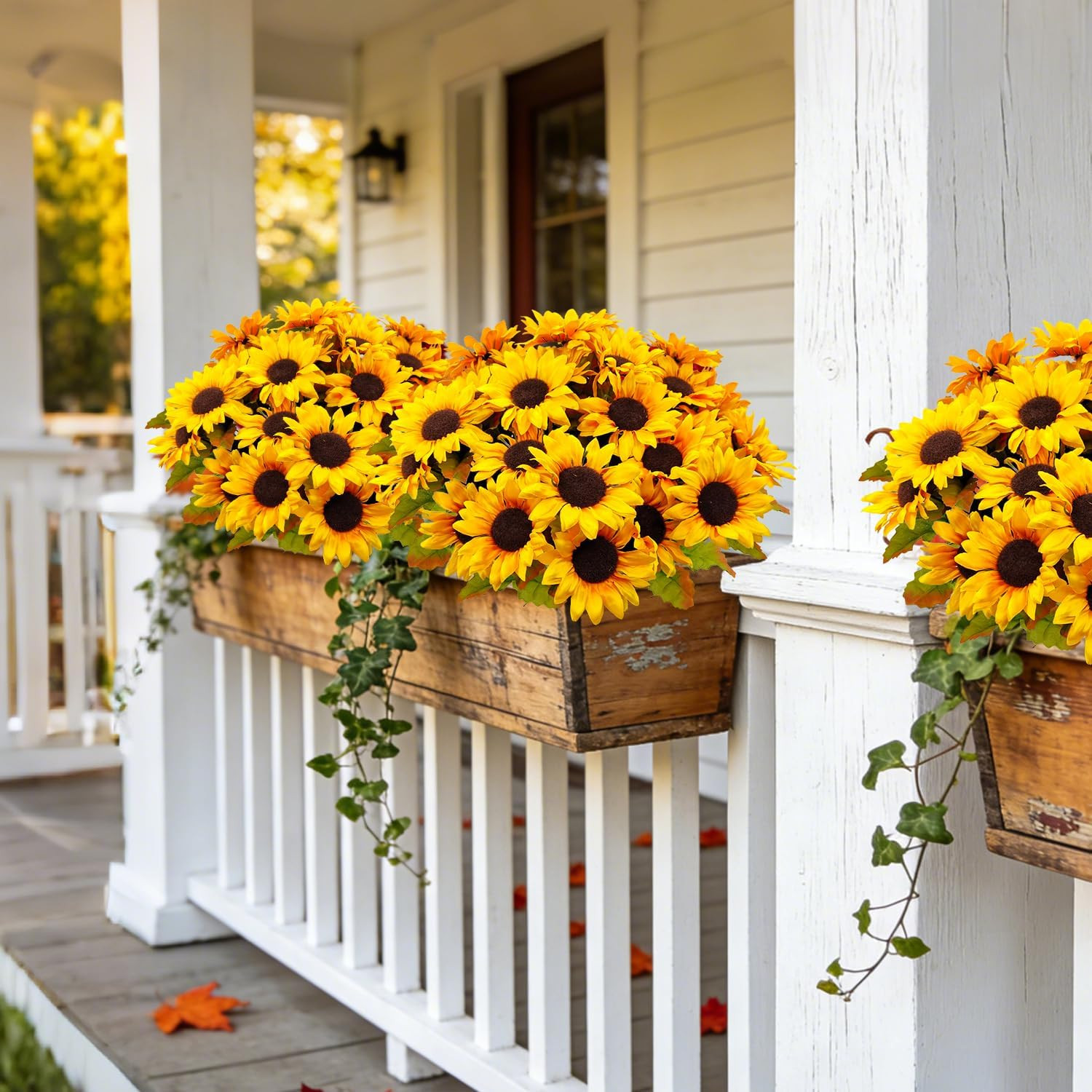 6 Bundles 30 Heads Sunflowers Artificial Flowers Fake Mums Faux Fall Flowers for