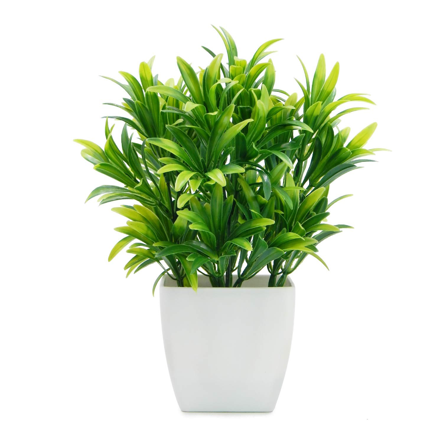Mini Fake Artificial Aloe Greenery Plant White Square Plastic Pot 1 PCS