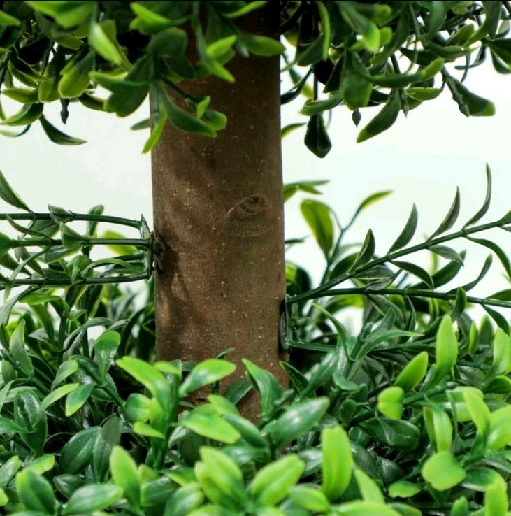 2 Pcs Artificial Ball Boxwood Topiary Plant Fake Plant In Pots Indoor Outdoor