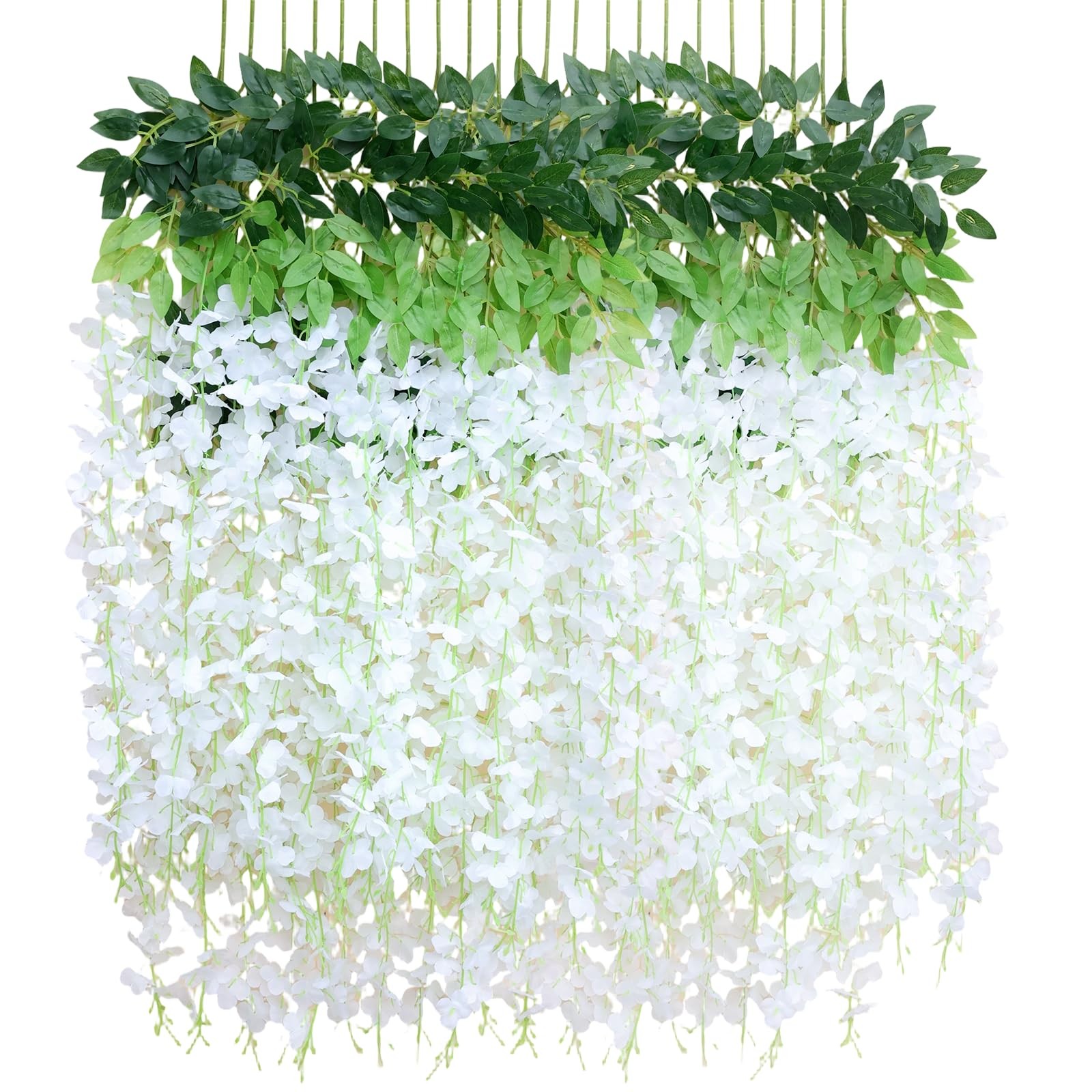 12 Pack Wisteria Hanging Flowers, Fake Hanging Flowers, 3.61 Ft Artificial Fl…