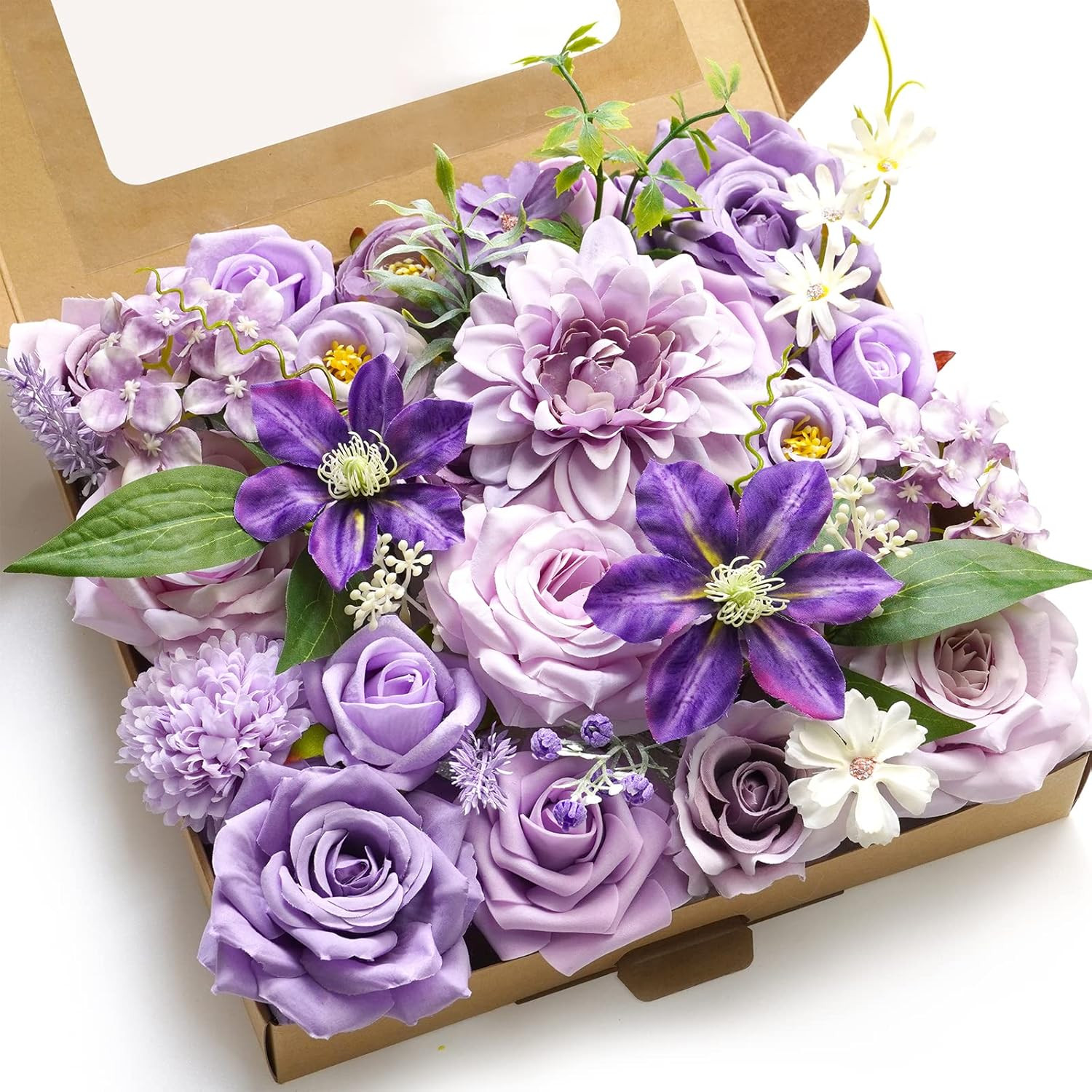 Artificial Flower Box Set Silk Fake Flowers DIY Center Cake Decoration Wedding B
