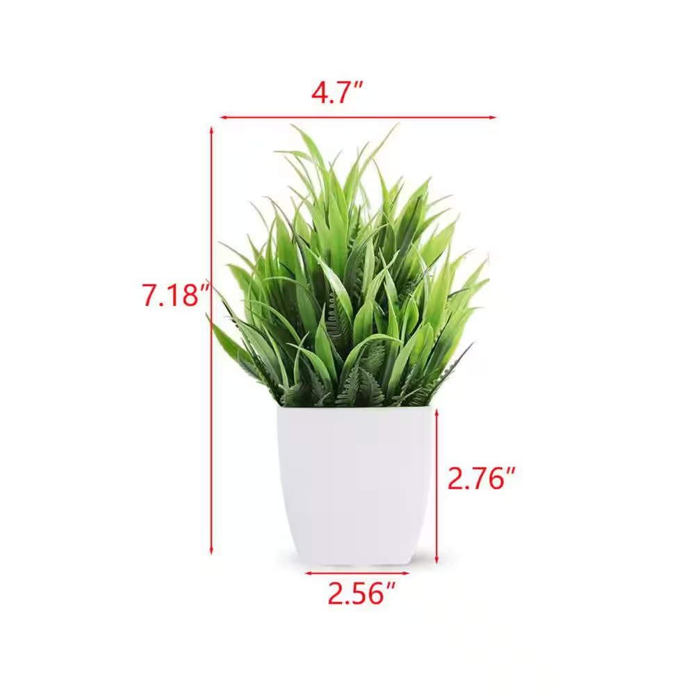 Small Artificial Plants, 6-Pack Green