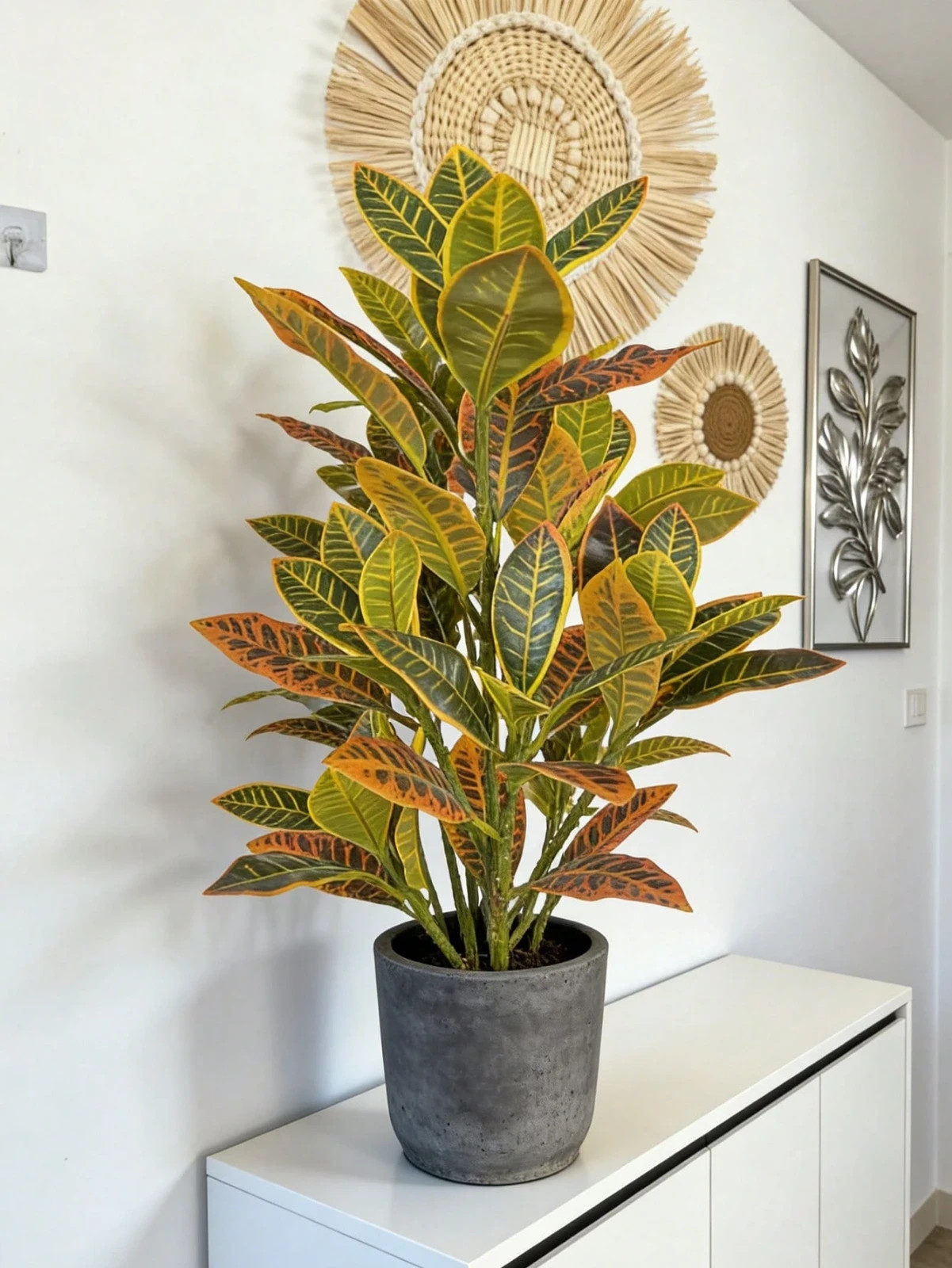 1pc Artificial Ficus Tree With Color Changing Leaves 41cm/16.14in-52Leaves no po