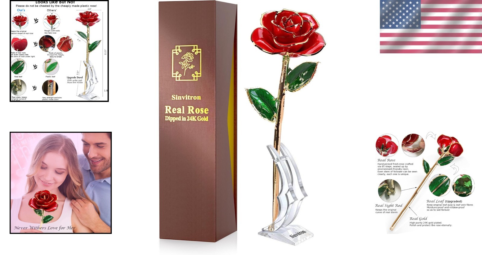 Romantic Gold Rose Dipped in 24k – Perfect Anniversary Gift