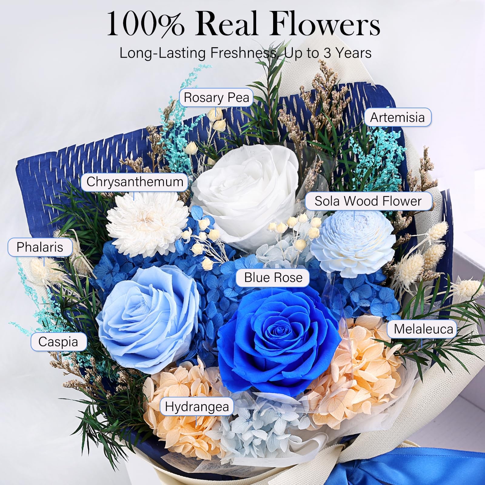 Preserved Flowers Bouquet – Forever Flowers for Delivery, Real Roses Bouquet, Mo