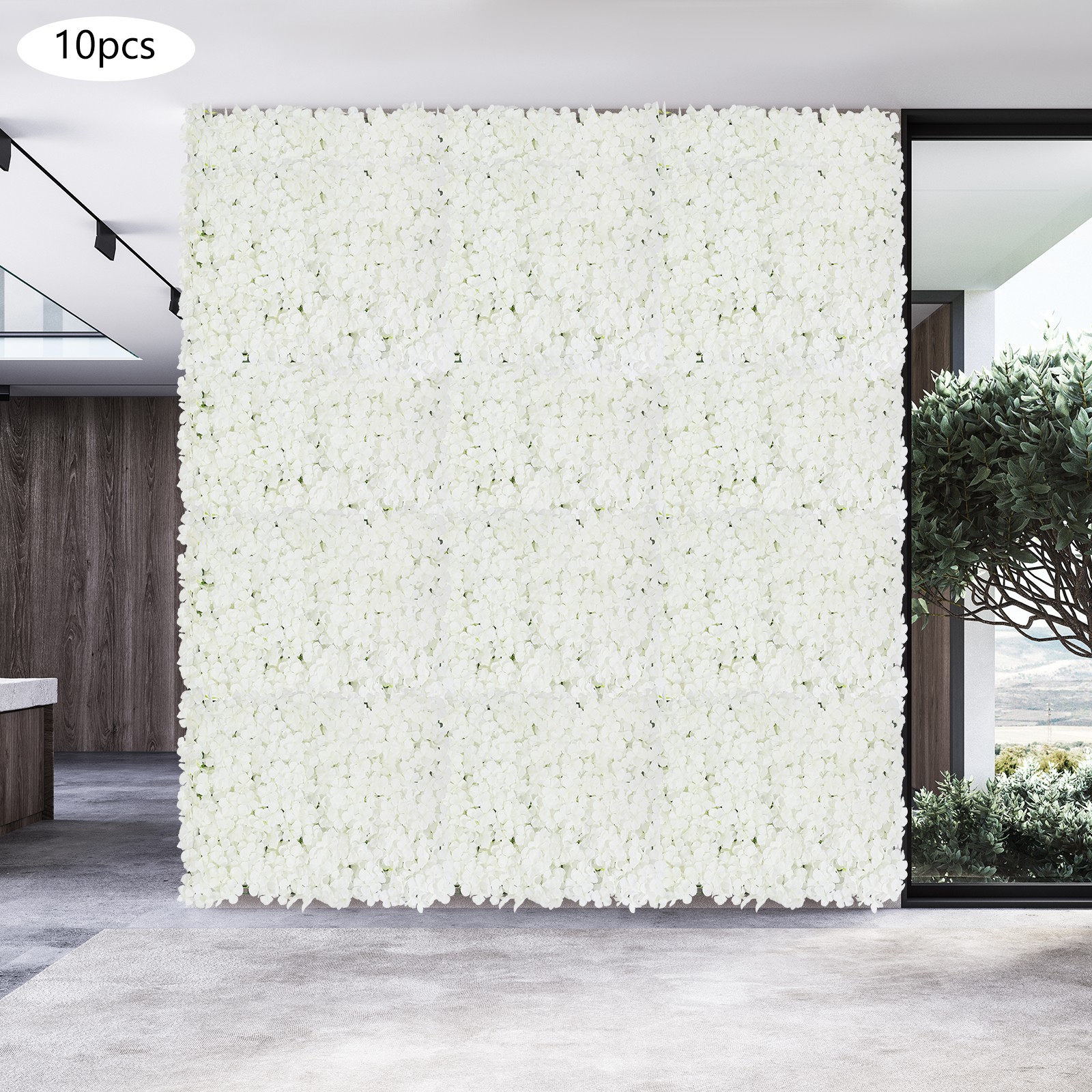 10 PCS Flower Wall Panel 24″ x 16″ Decorative Hydrangea Flower Panels Wall