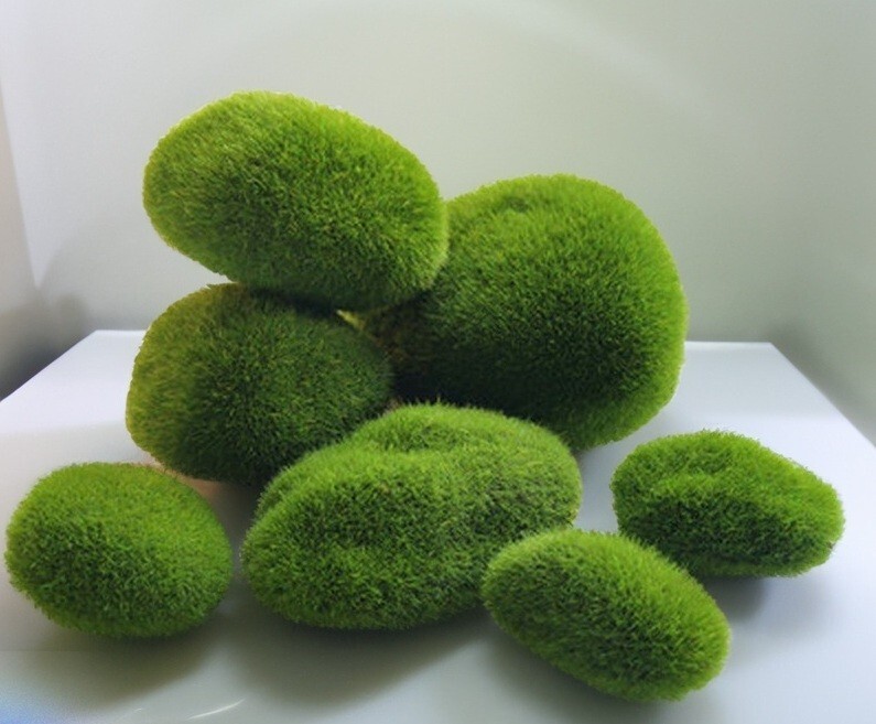 10Pcs set 4 Sizes Artificial Moss Rocks , Green Moss Balls,for Floral Arrange