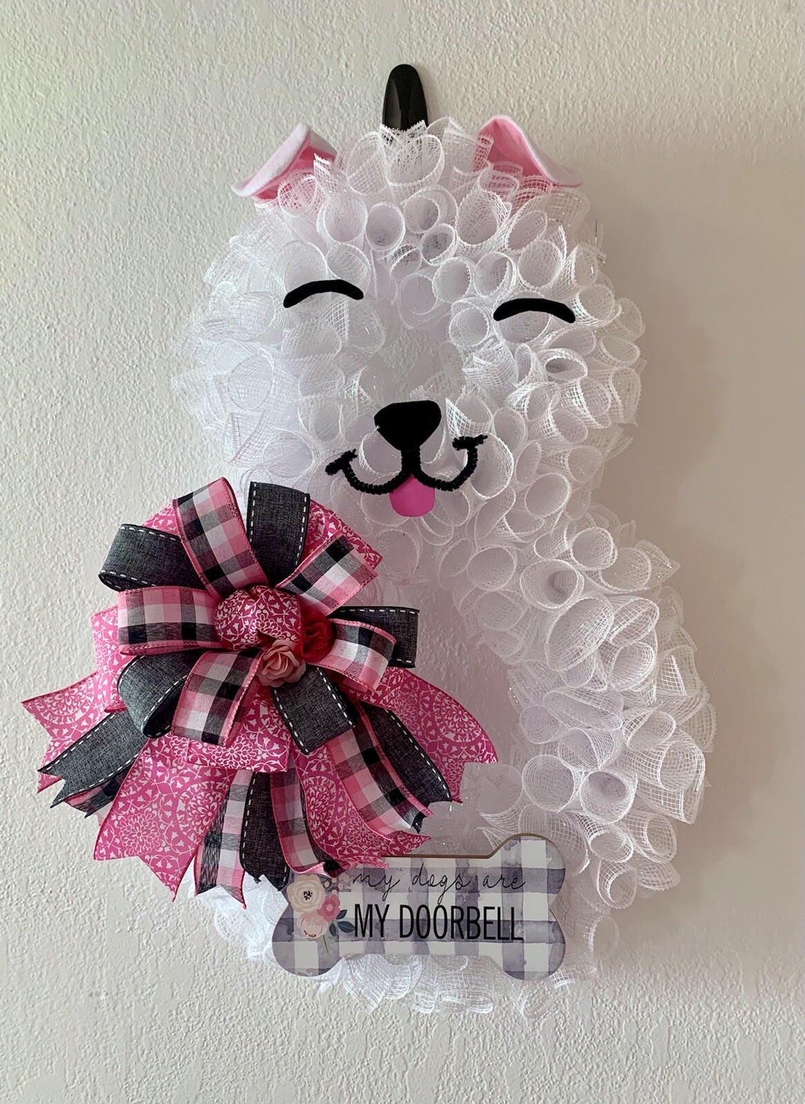 Deco Mesh Pet Dog Wreath, Door Decor, Wall Hanging, Puppy Wreath, Pet Decor