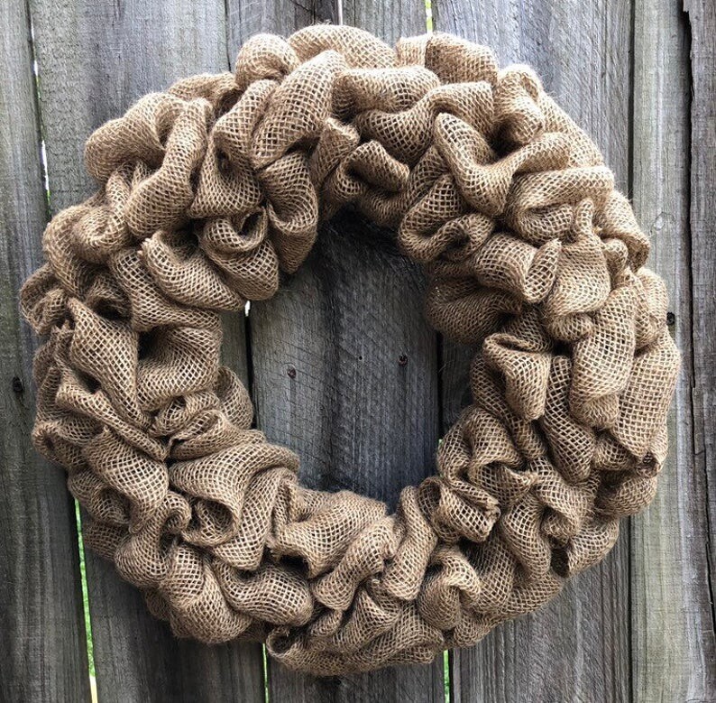 14″ Burlap Wreath Year Round HANDMADE