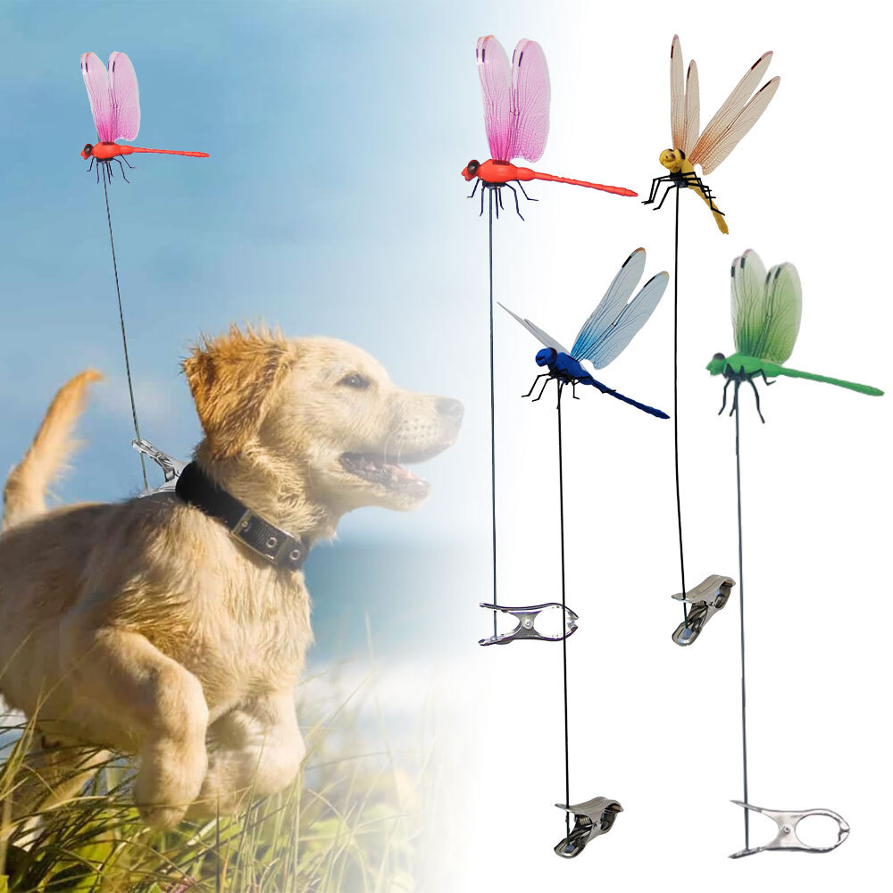 Fake Dragonfly Rod Clip, 3D Dragon Fly Garden Stakes & Hat Simulation Decor US