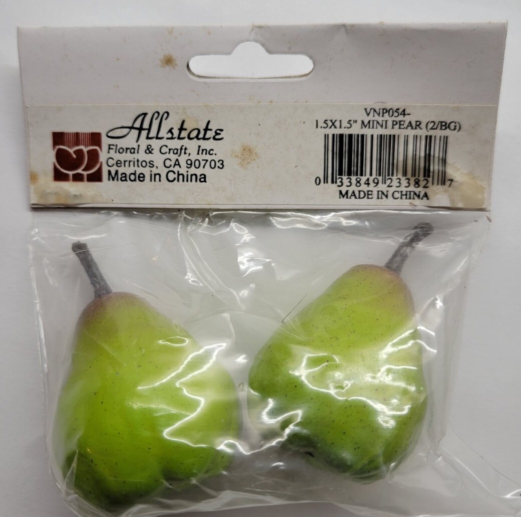 Allstate Floral & Craft 1.5″ x 1.5″ Mini Pear Lot Of 4 Packs Of 2