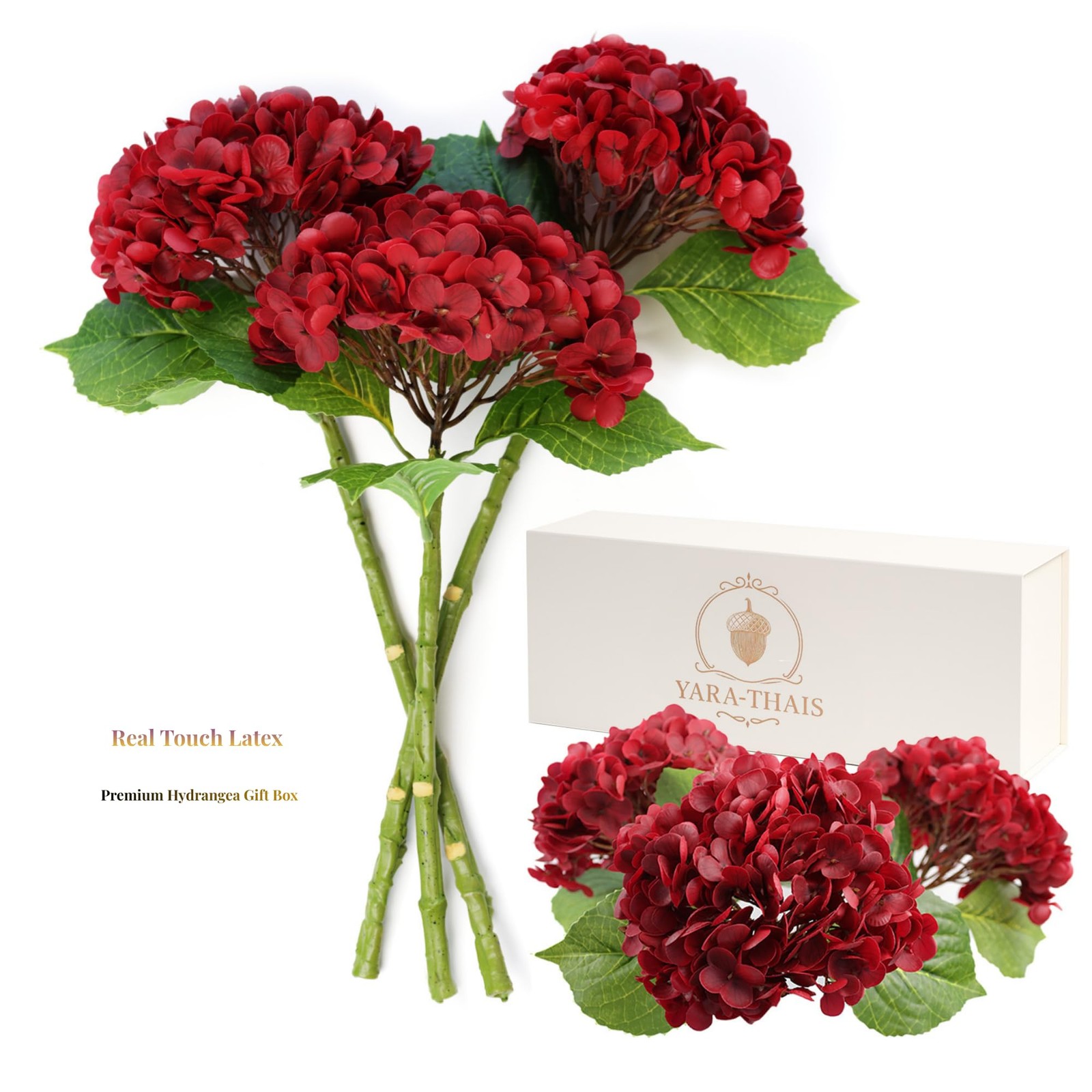 YARA-THAIS Real Touch Latex Faux Flowers Gift Box Set – Luxury Artificial Flo…