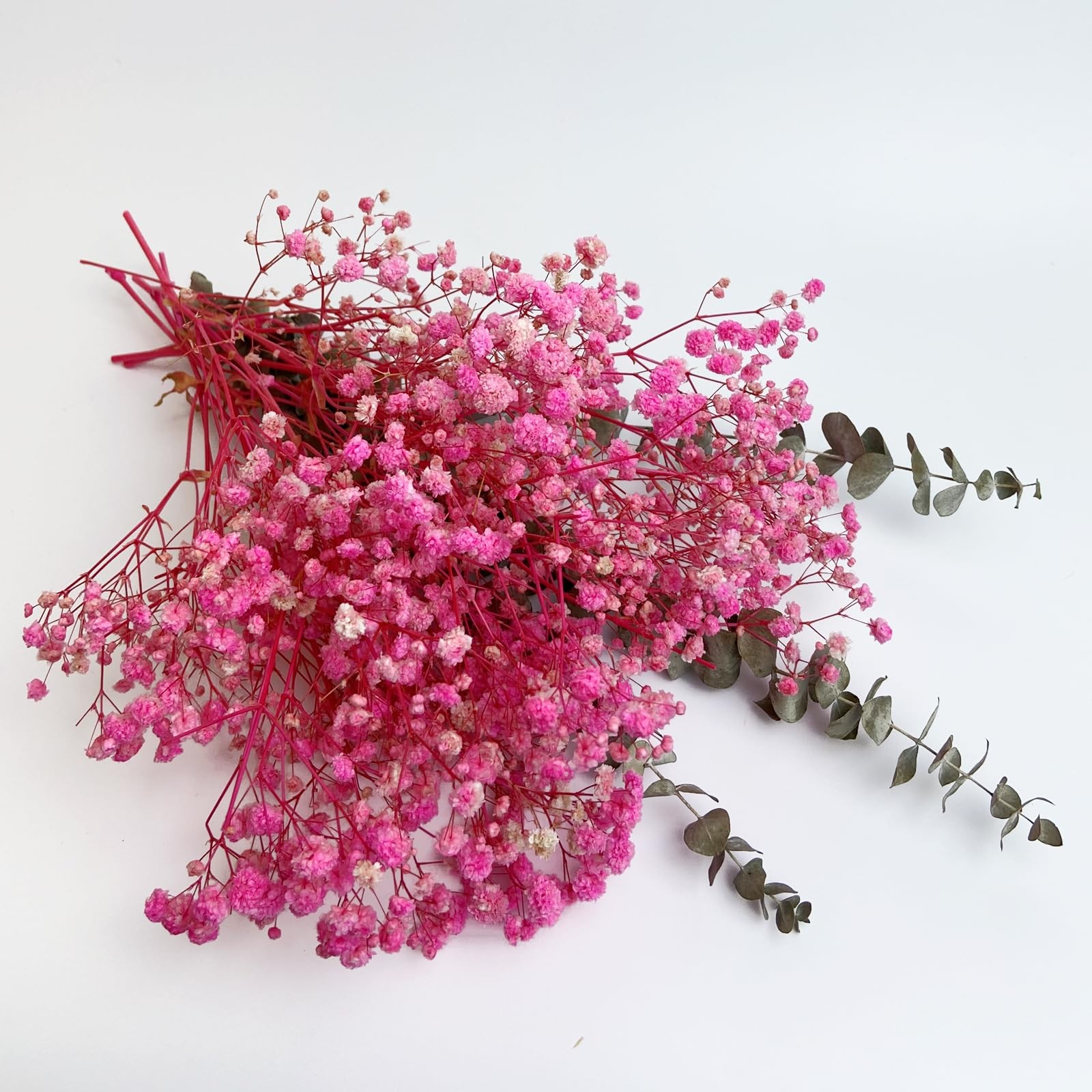 Dried Flower Bouquets, Preserved Pink Baby’s Breath with Eucalyptus for Decor…
