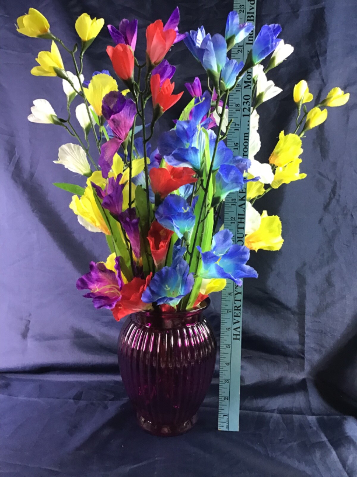 Glorious Multicolor Gladiolus Large Magenta Vase Flower Arrangement
