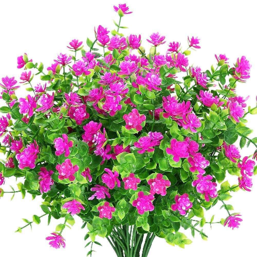 10 Pack Artificial Flowers Outdoor UV Resistant Boxwood Fake Plants Shrubs Decor