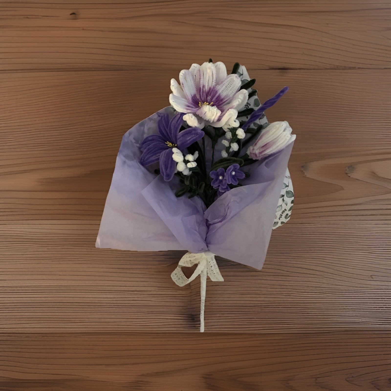 Handmade Pipe Cleaner Flower Bouquet Birthday Anniversary Just Because Gift