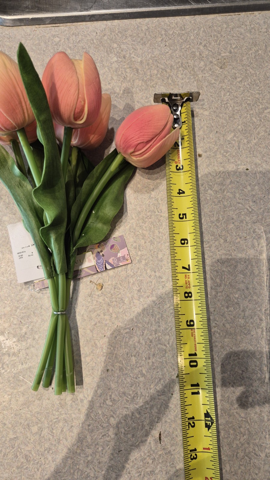 11” Vibrant Artificial 5-piece real look and feel Tulip Arrangement