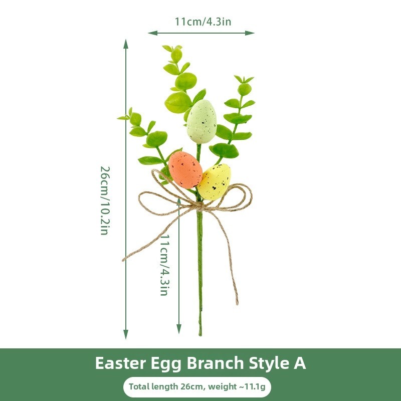 Decorative Easter Egg Cuttings Artificial Plastic Flowers for Indoor Display