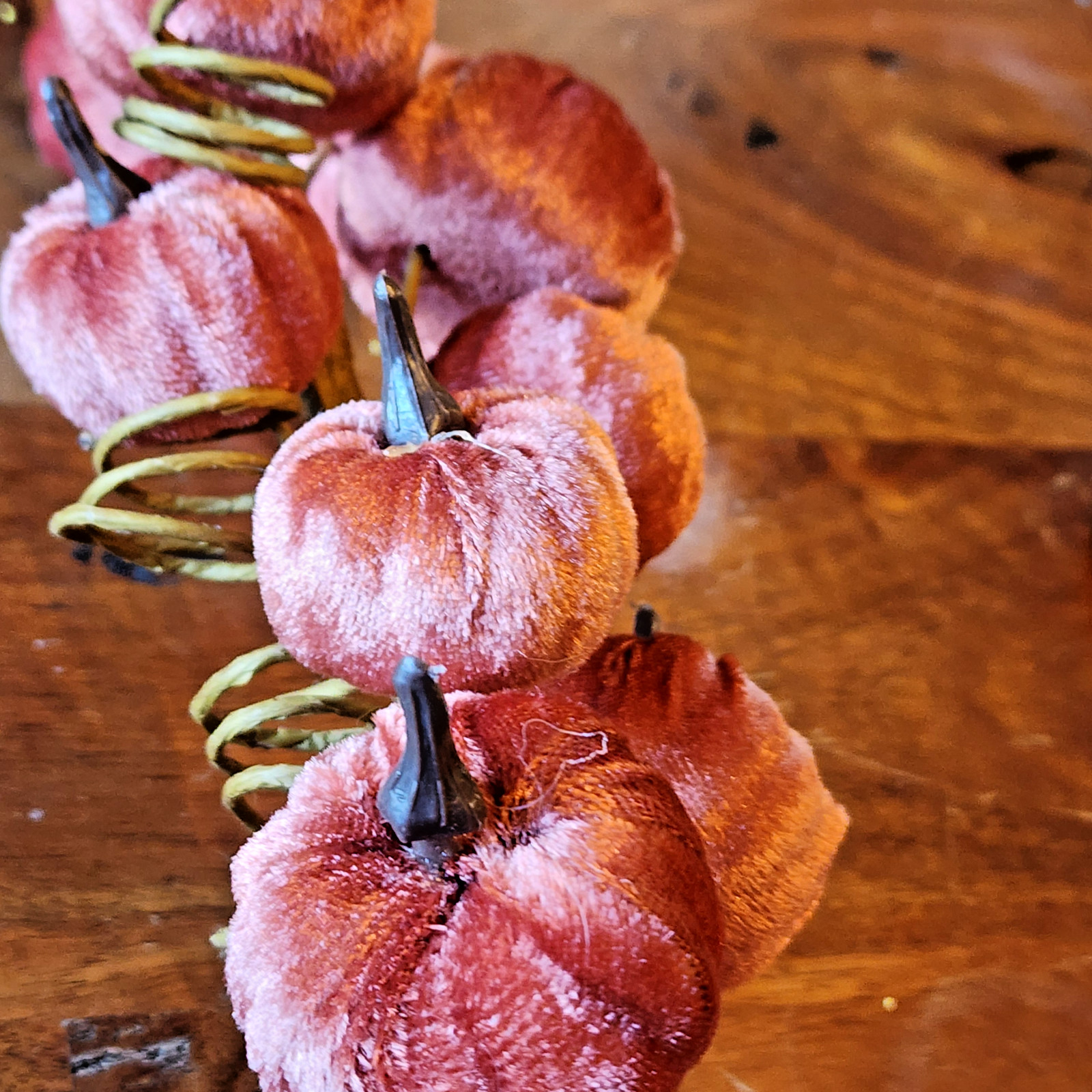 Velvet Pumpkin Floral Picks | Fall Harvest Stems | Rustic Autumn Centerpiece Dec