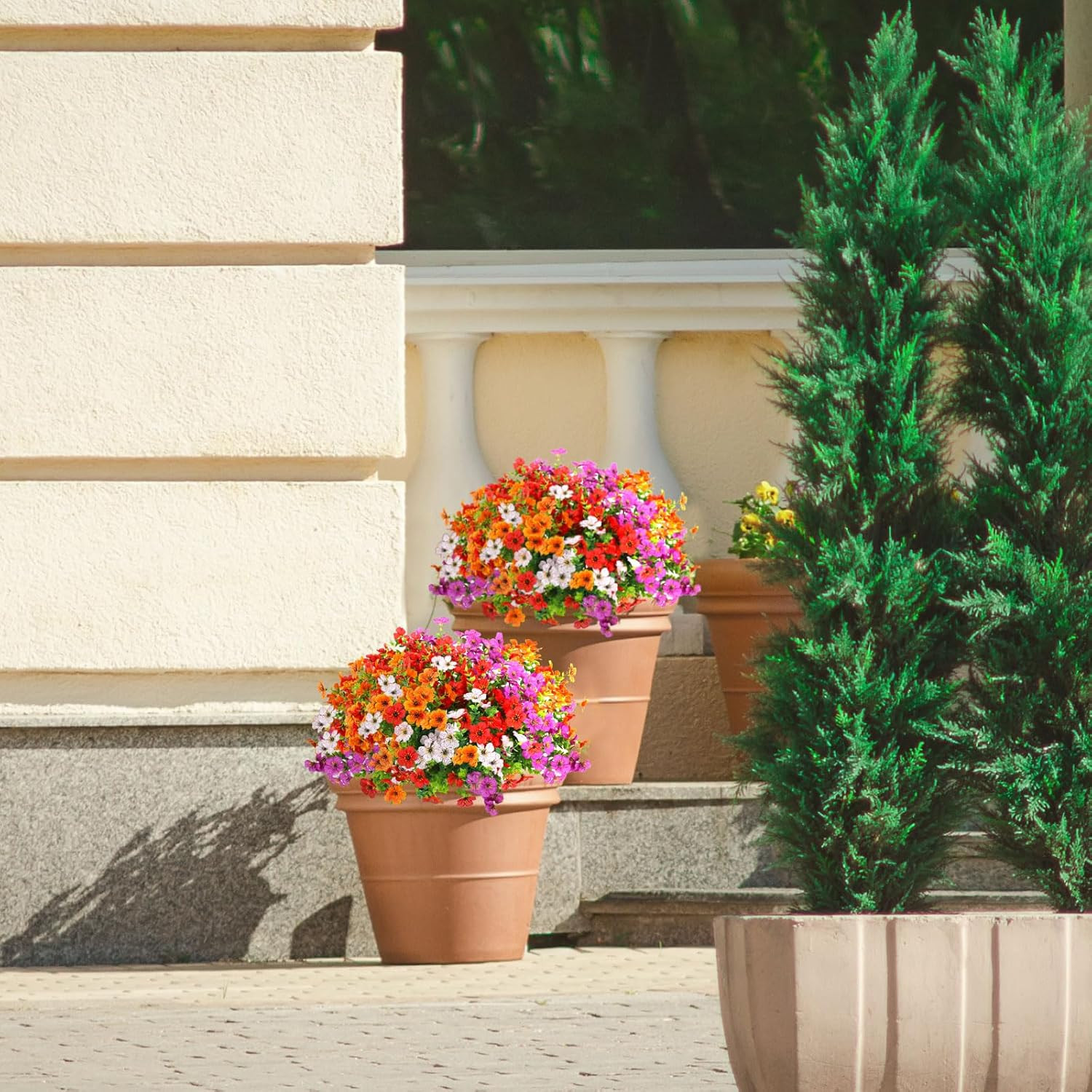 12 Bundles Artificial Flowers,Faux Plants for Spring Summer Decoration, UV Resis