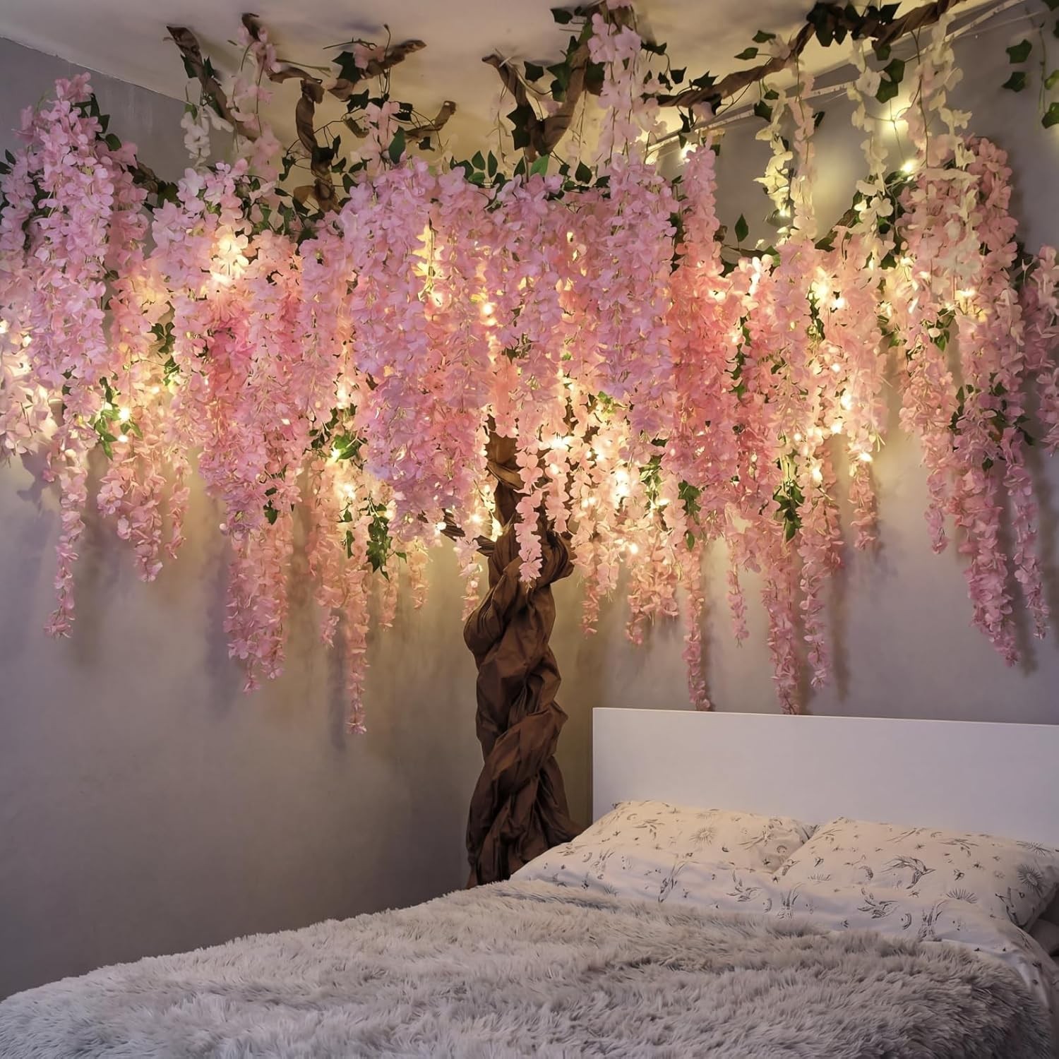 DIY Wisteria Tree Hanging 3D Paper Blossoms for Home Classroom