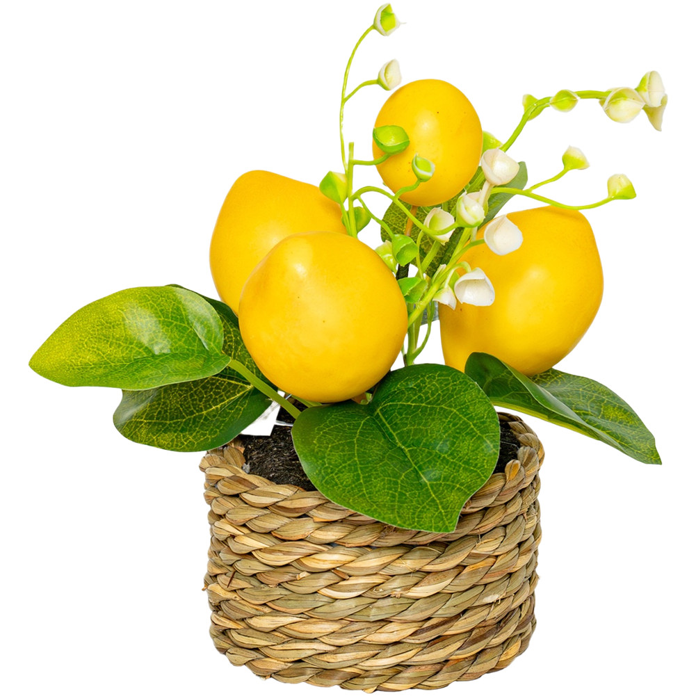For MINI Potted Lemon Tree 15cm Artificial Decor for Desk Shelf and Table