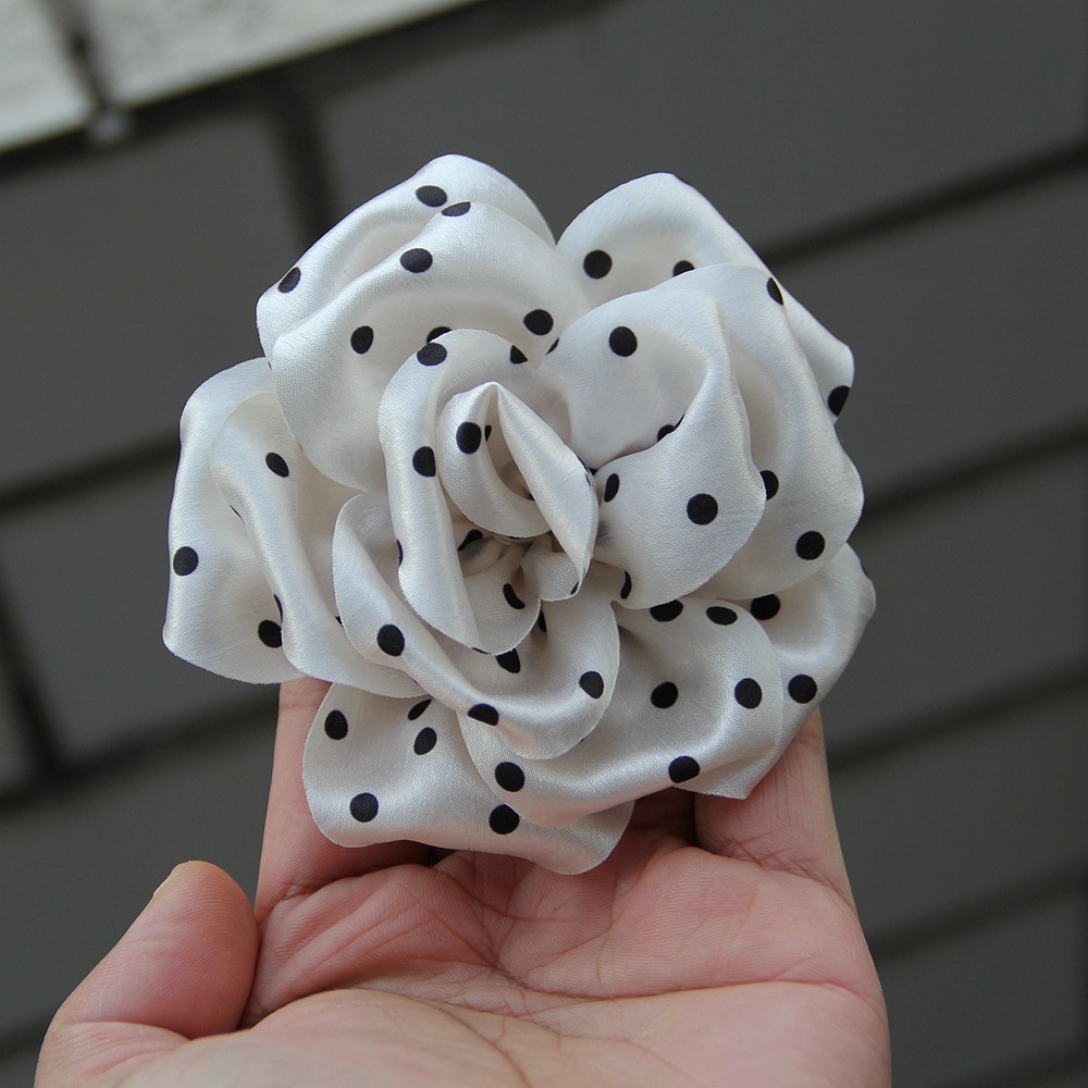 9cm New Three-dimensional Rose Flower polka dot rose headwear accessories