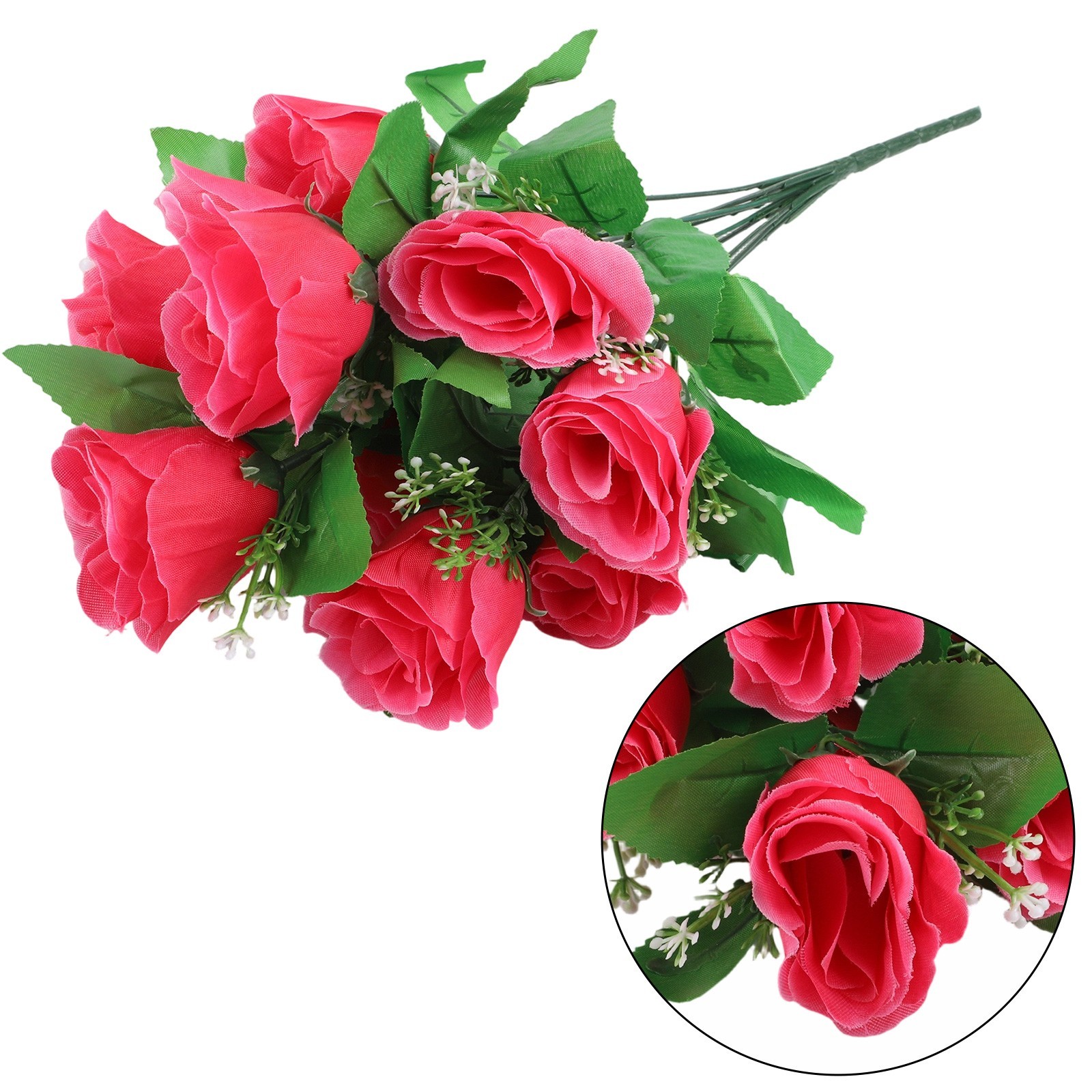 Striking 10 Heads Silk Bud Bunch for Wedding and Home Outdoor Use