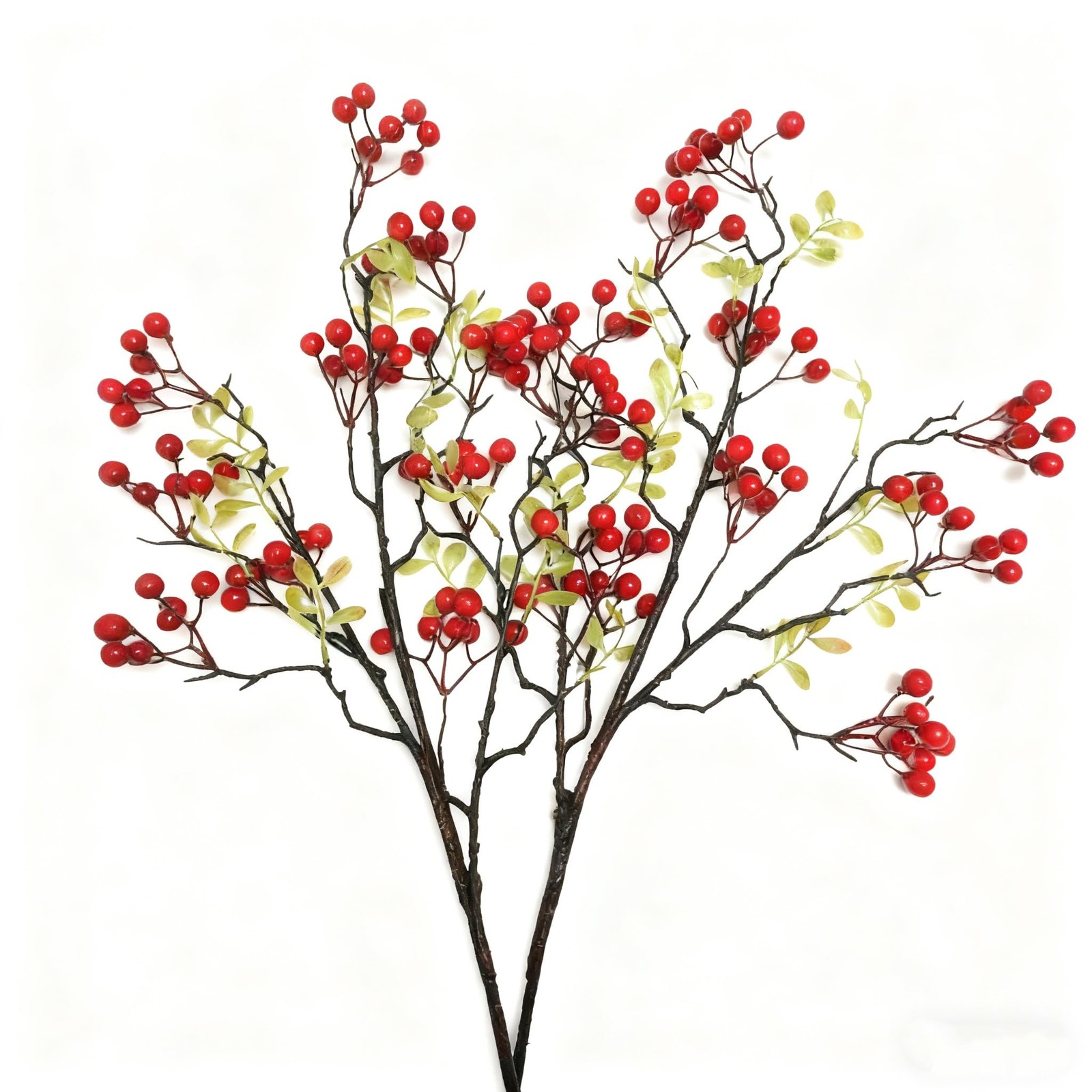 2-Pack 27.5 Inch Red Stems,Artificial Red Branches, Bendable Faux Branches wi…