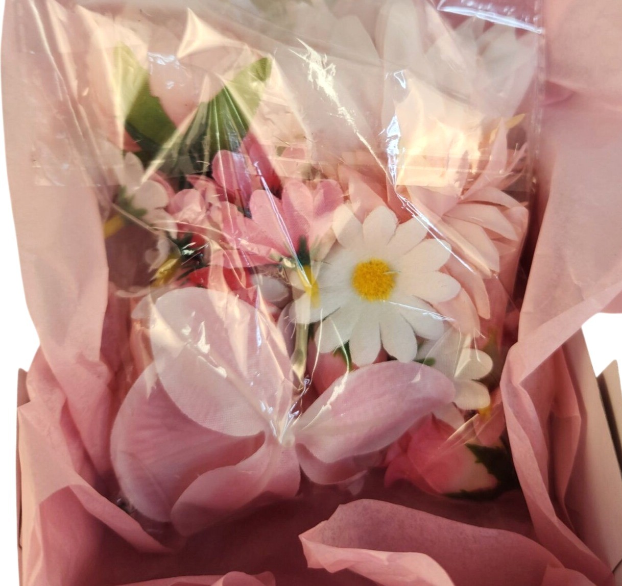 25 Pink Artificial Flower Heads for DIY Crafts – Roses, Daisies, Orchids