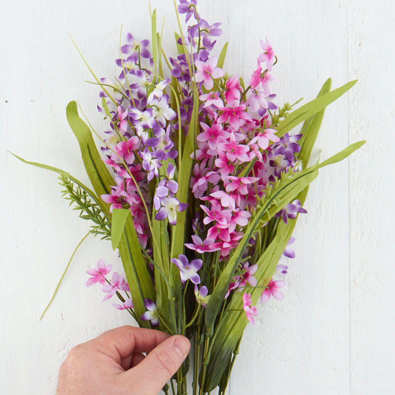 Set of 2 Artificial Hues of Purple Bell Flower 20-1/2″ Floral Bushes