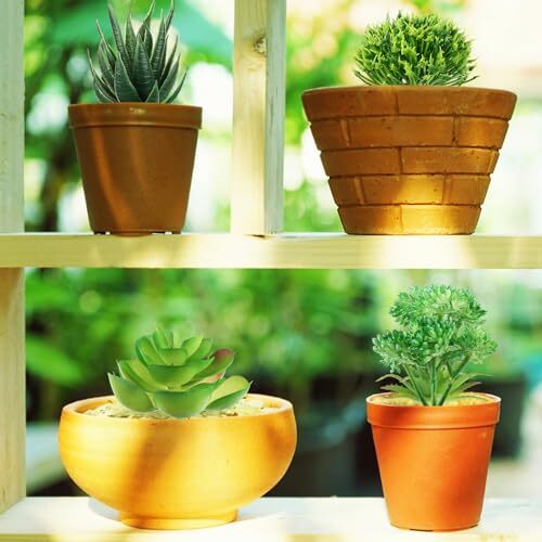 Green Succulent Plants, 6pcs Mini Fake Succulents Plants for DIY Crafting Home