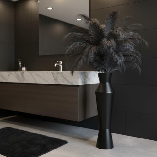Tall Floor Vase, 23.6in Tall Modern Vase with Weighted Base – 23.6 in Black