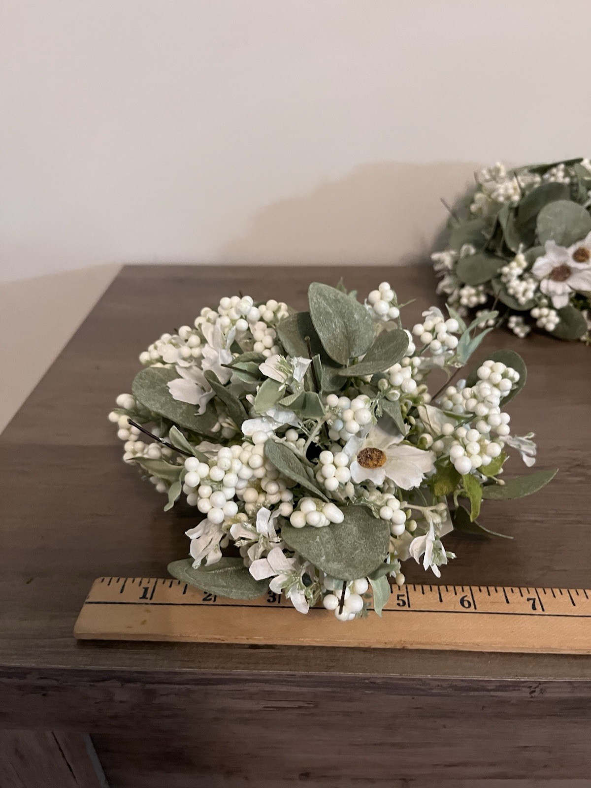 Eucalyptus And Berries Floral Centerpiece Filler White Green Country Farmhouse