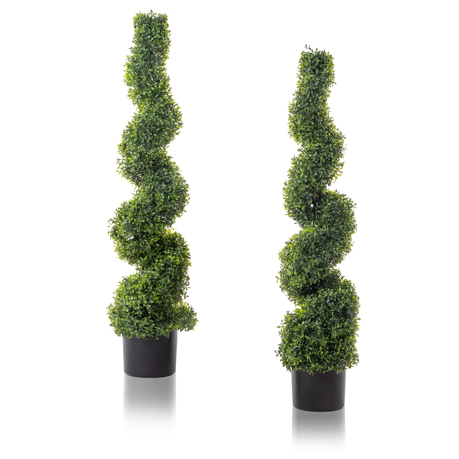 2pcs Green 115cm Spiral Boxwood PVC Artificial Tree
