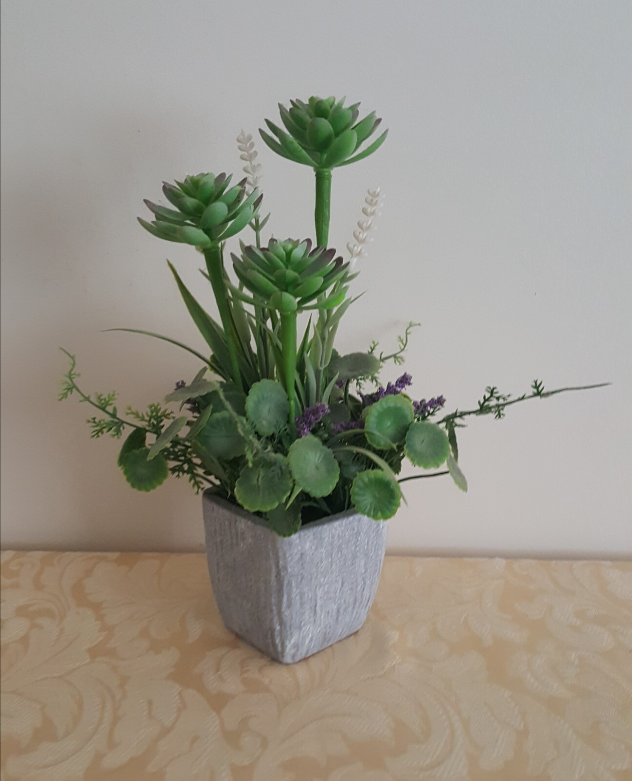 Artificial Plant In Ceramic Greywash Pot Widow’s Thrill Plant & Succulents/ Fern