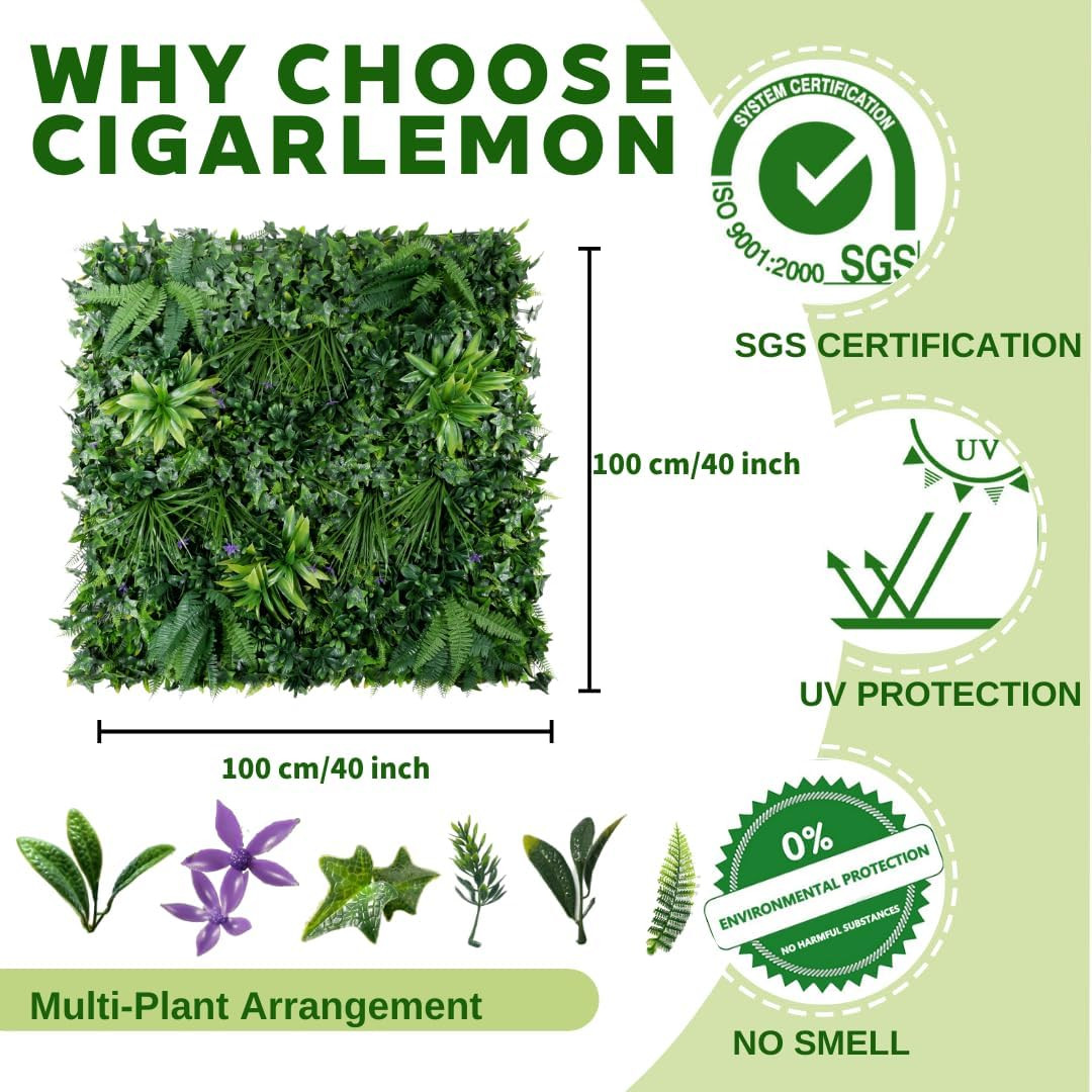 Lush 40×40 Inch Artificial Green Wall Panel for Indoor/Outdoor Decor