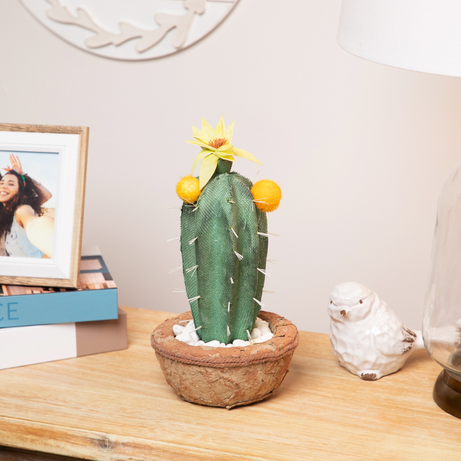 Northlight 12� Southwestern Style Green Potted Artificial Cactus with Flowers