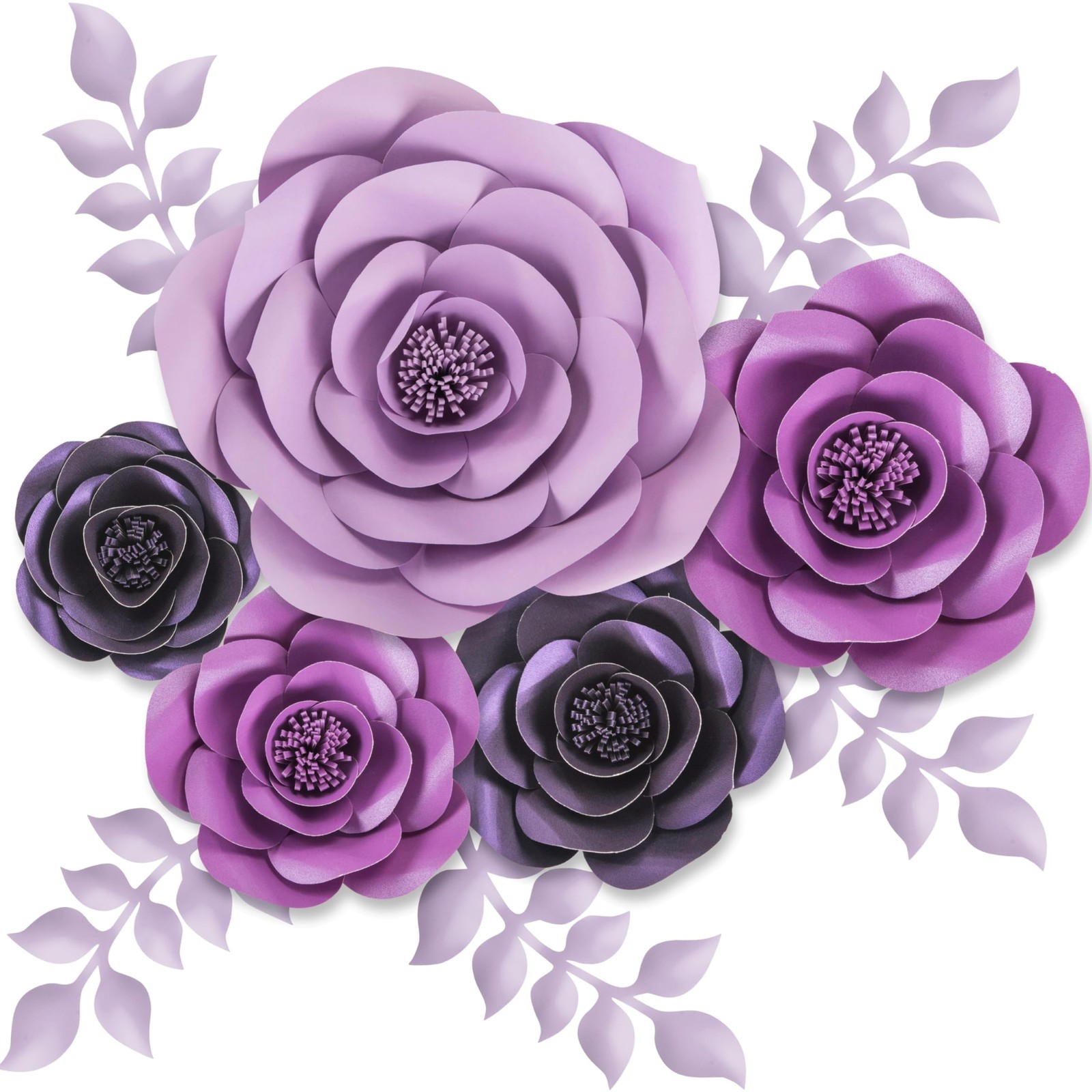 10pc Large Paper Flowers Decorations for Wall – 3D Flower Wall Backdrop for N…