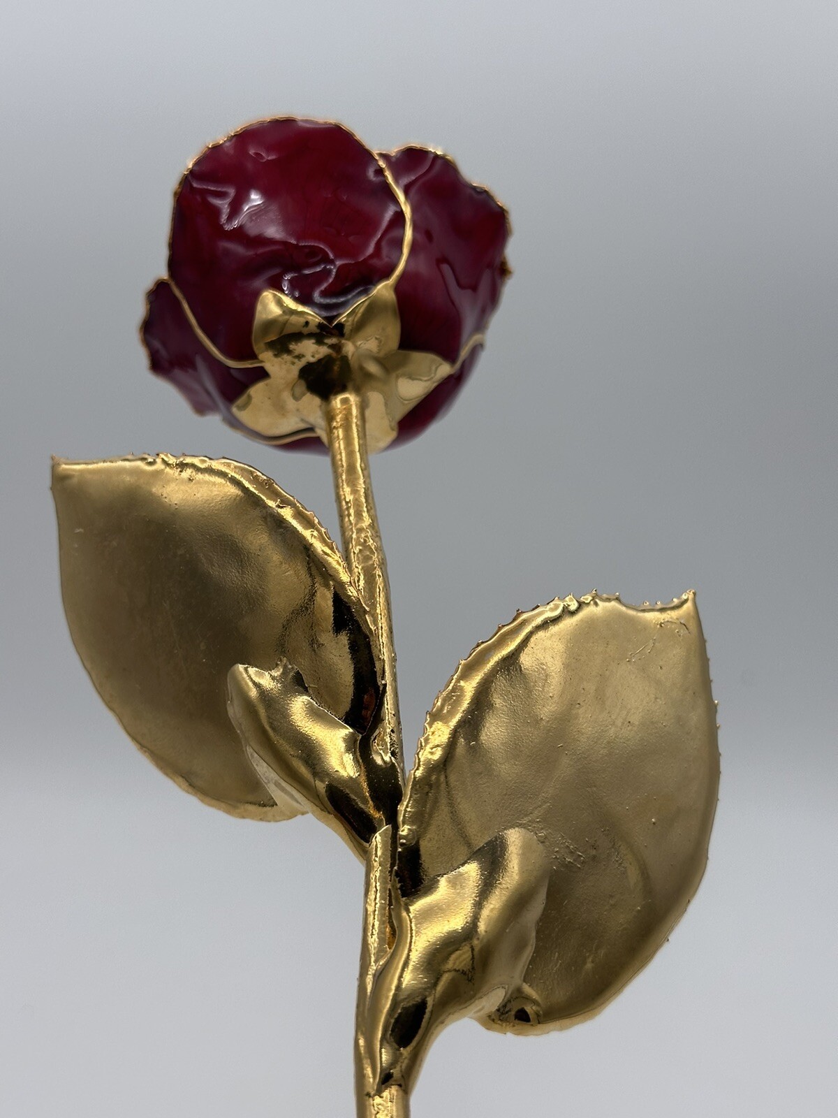 Valentines Day Real Rose Dipped & Preserved In 24 Karat Gold