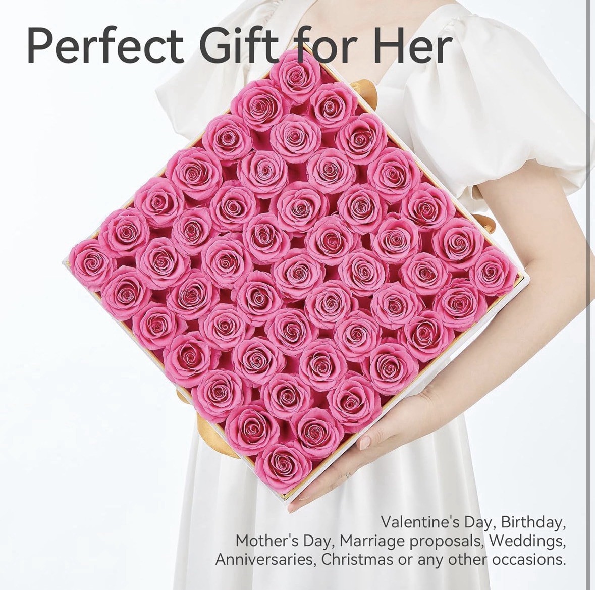 Mosstory Forever Flowers 49-Piece Preserved Roses in Gift Box