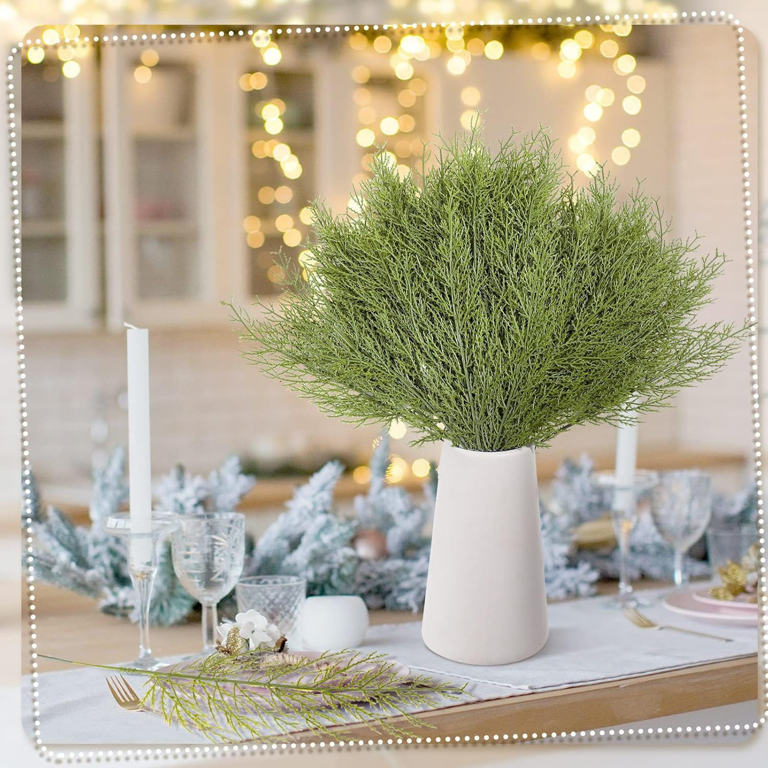 30 Artificial Pine Branches for Christmas Tree Decor and Wreath Making