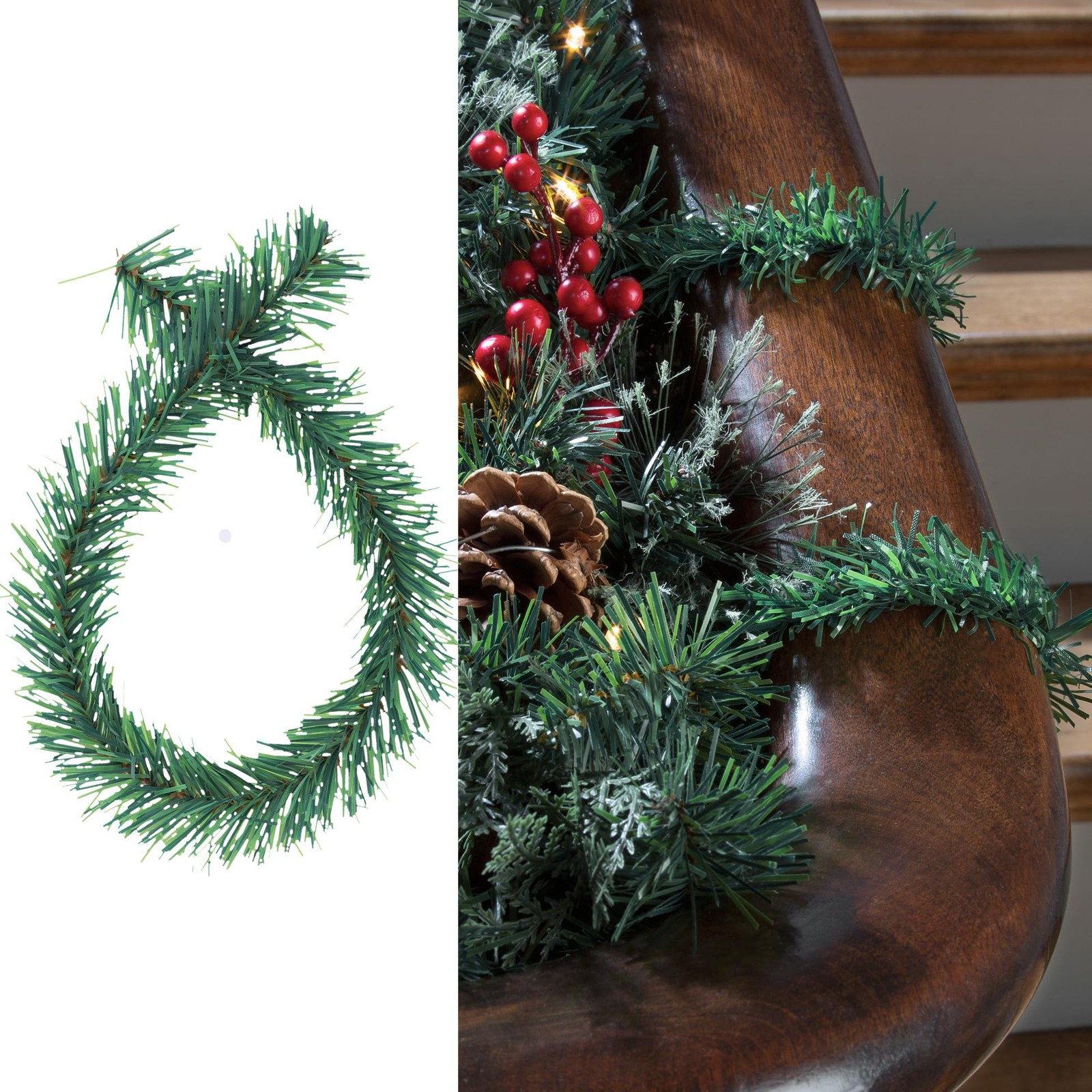 GarlandTies, 20 Pack 18 inches (Noble Fir) – Strong Greenery Twist Ties for H…