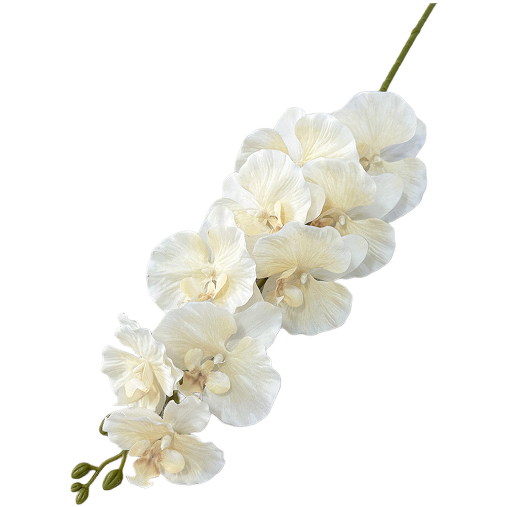 Silk Matte Phalaenopsis 9 Head Artificial Flowers for Foyer Table Decor