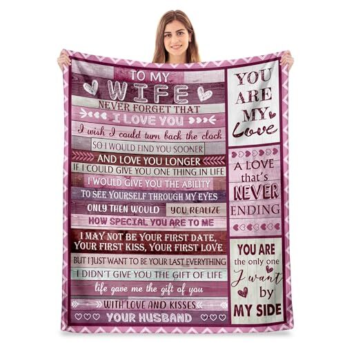 Gifts for Wife, Wife Birthday Gift Ideas, Cool Birthday 50″ x 60″ For Wife