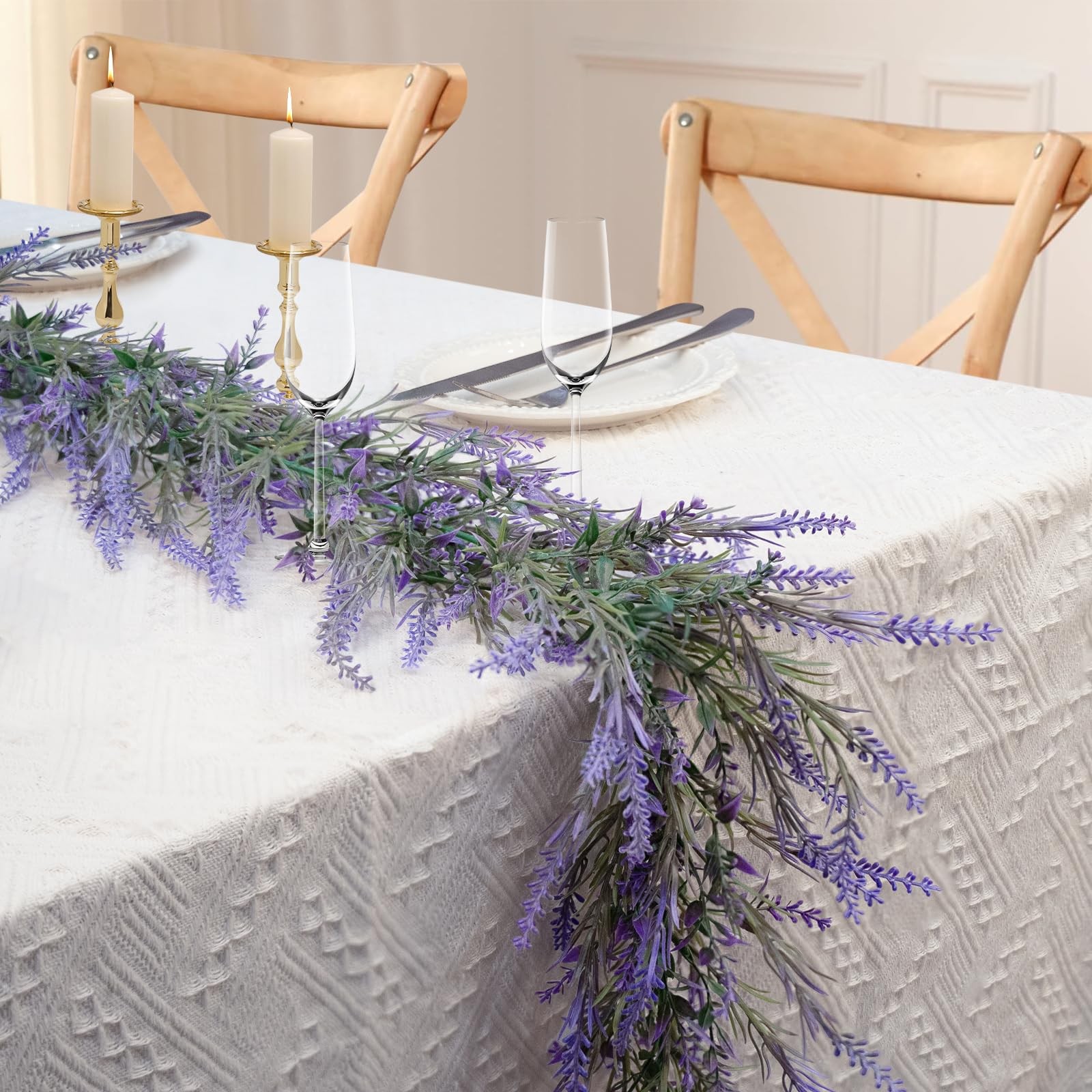 Spring Summer Lavender Garland, 6Ft Purple Lavender Artificial Garland, All Y…