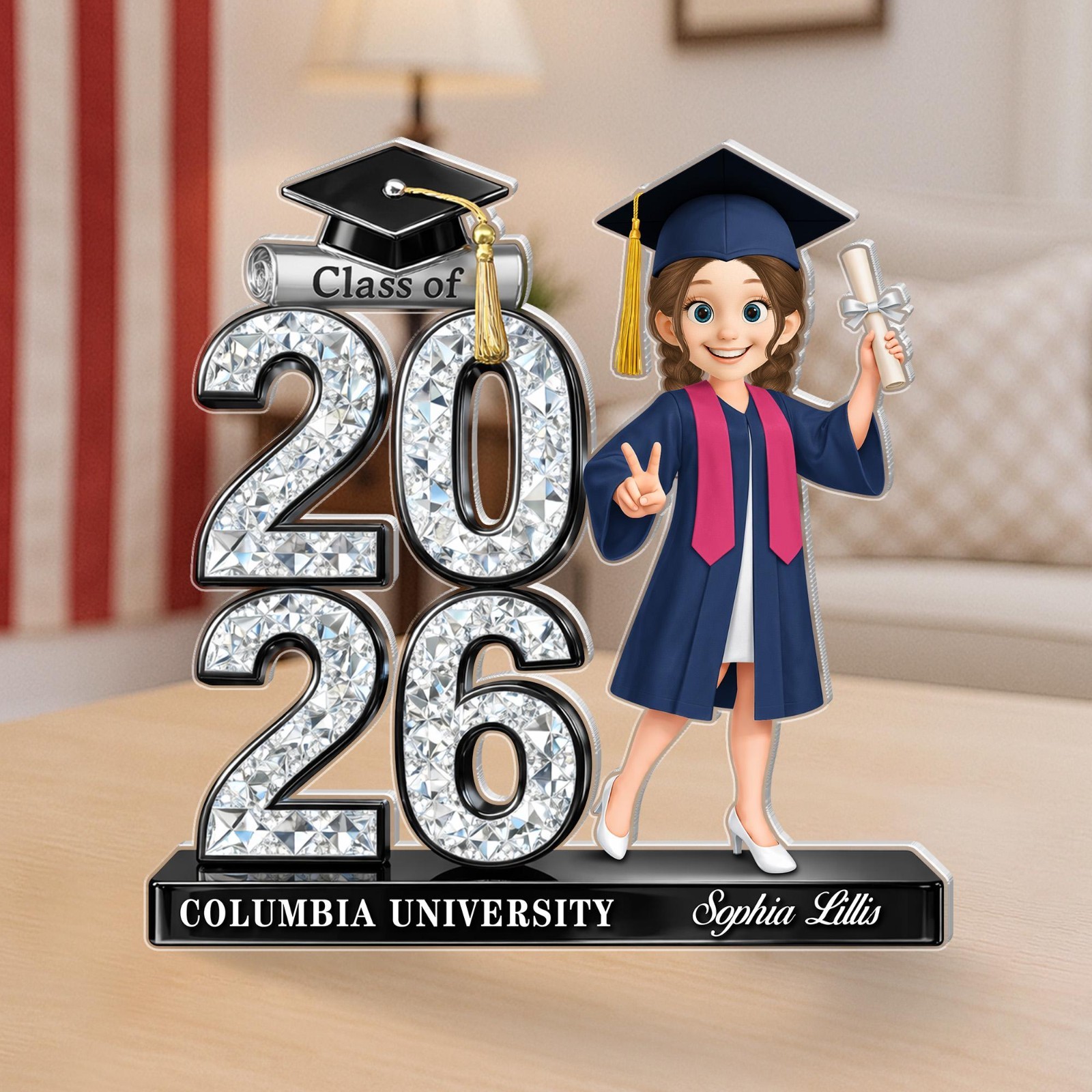 Personalized Graduation Acrylic Plaque 2026, Custom Name College Grad Gift