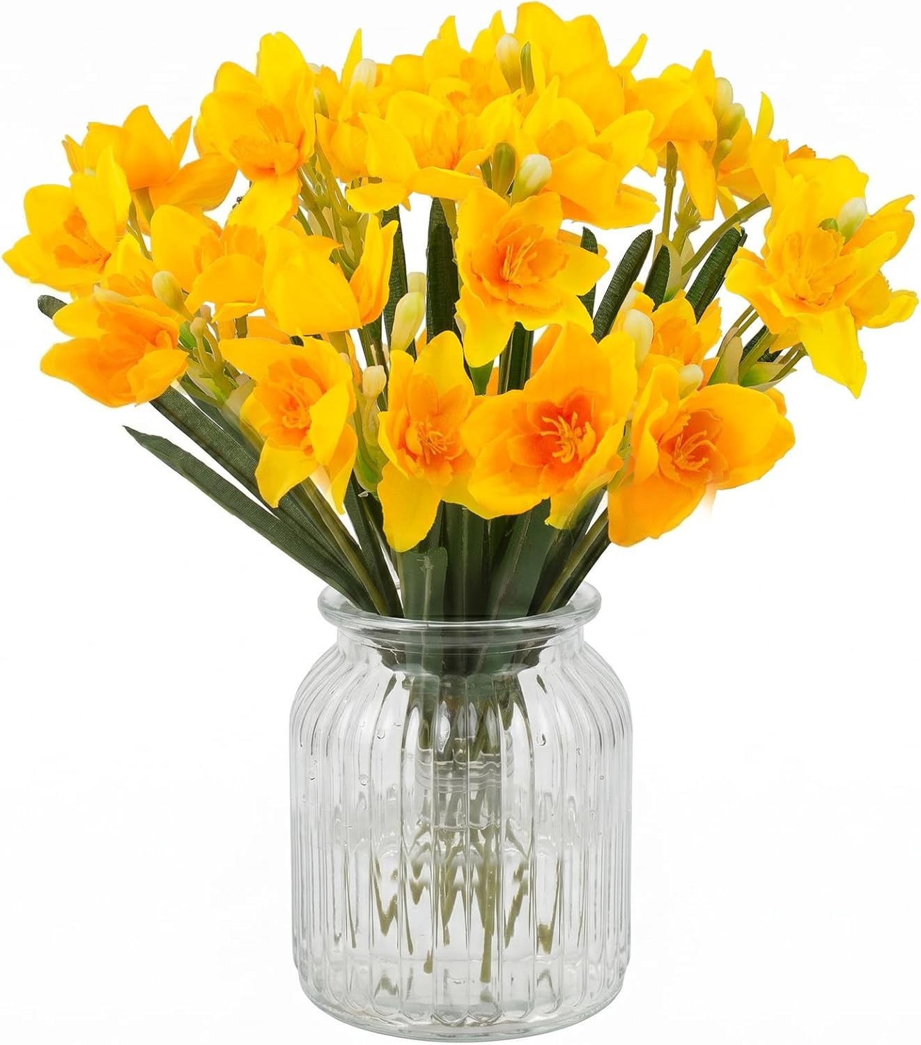 10 Pcs Artificial Daffodils Flowers Narcissus Faux Spring Flowers Fake Silk