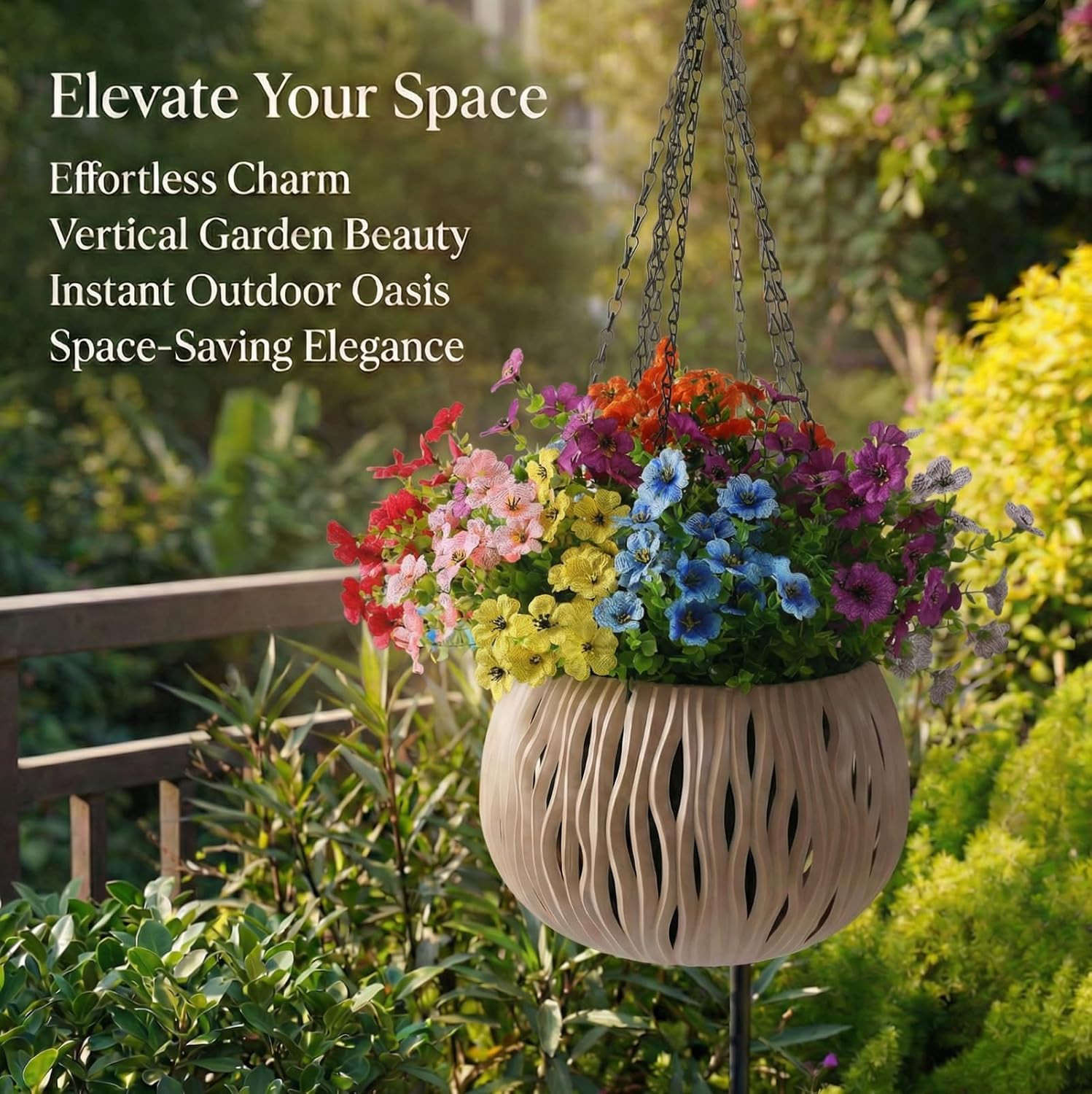 Vibrant UV Resistant Faux Spring Flowers & Eucalyptus for Outdoor Decor