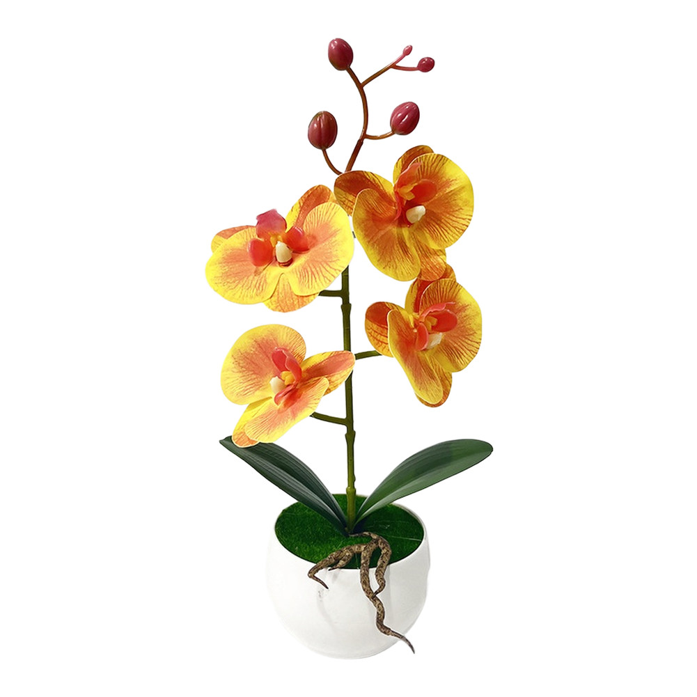 12in Artificial Orchid with Detailed Petals Soft Plastic For Home Garden Decor